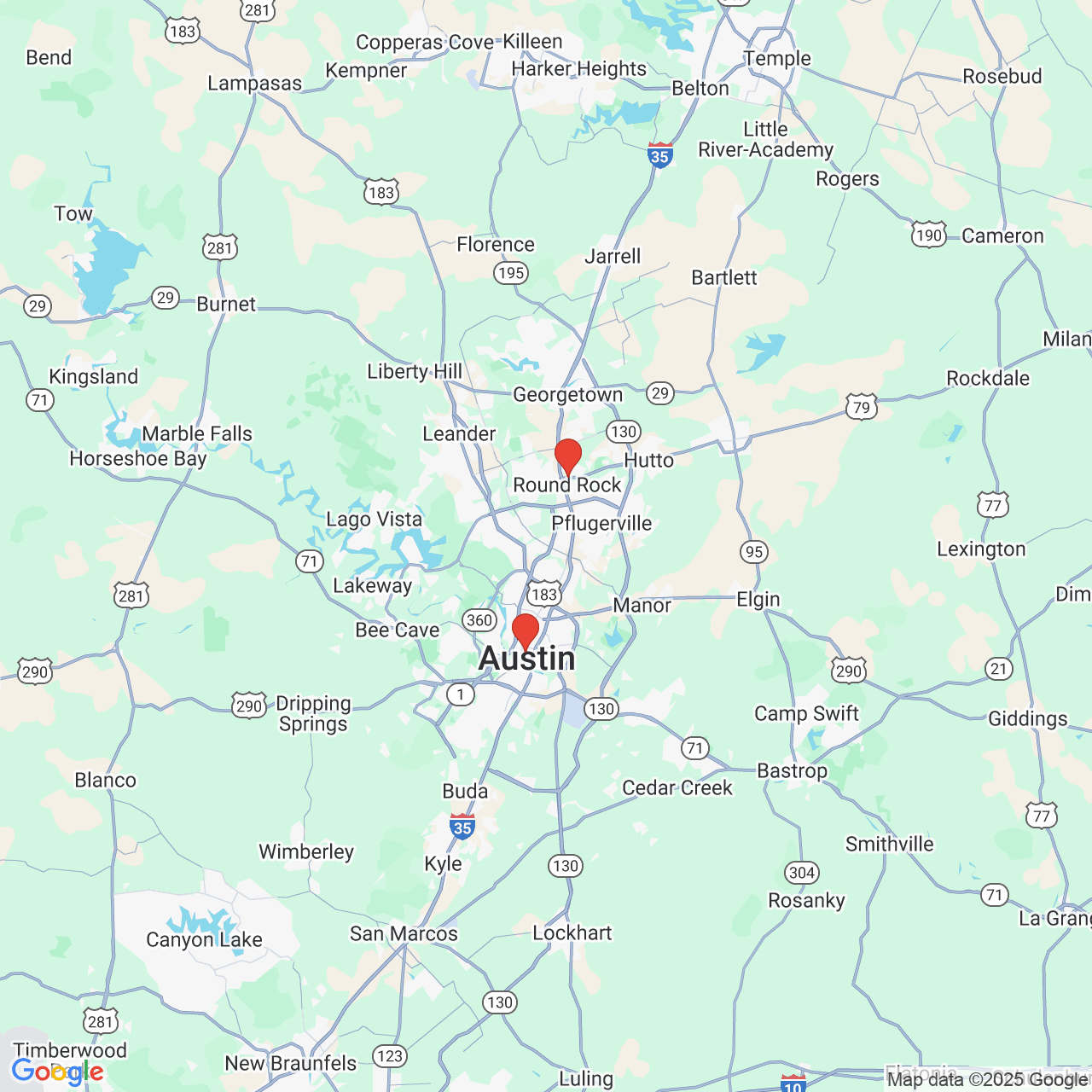 Google map image of our locations